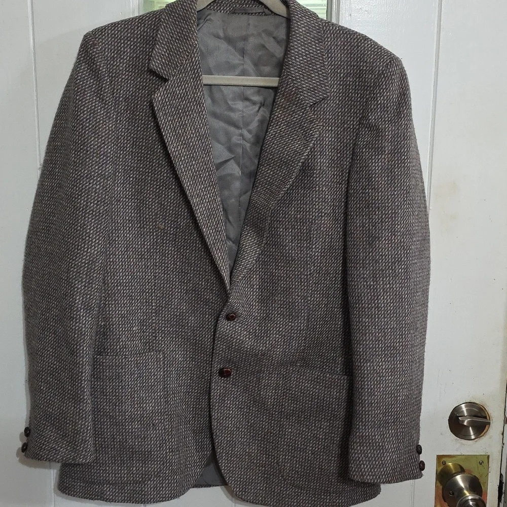 VonFurstenberg Prince Egon Collection Mens‎ Wool Blazer Sports Coat Gray/Tan 40R
